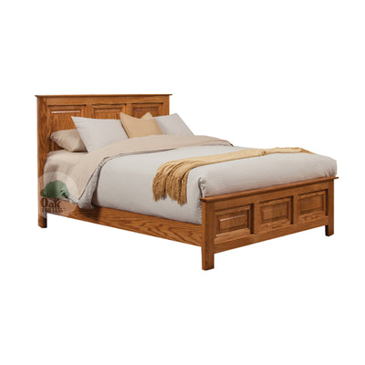 Traditional Oak Panel Bed - Queen Size - Oak For Less® Furniture