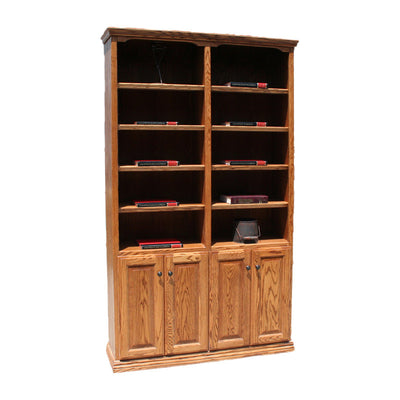 OD-O-T4872-D - Traditional Oak Bookcase 48" w x 13" d x 72" h with Lower Doors - Oak For Less® Furniture