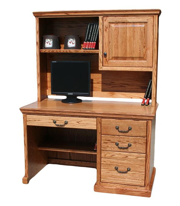OD-O-T642 and OD-O-T642-HD - Traditional Oak 50" Student Desk with Hutch - Oak For Less® Furniture
