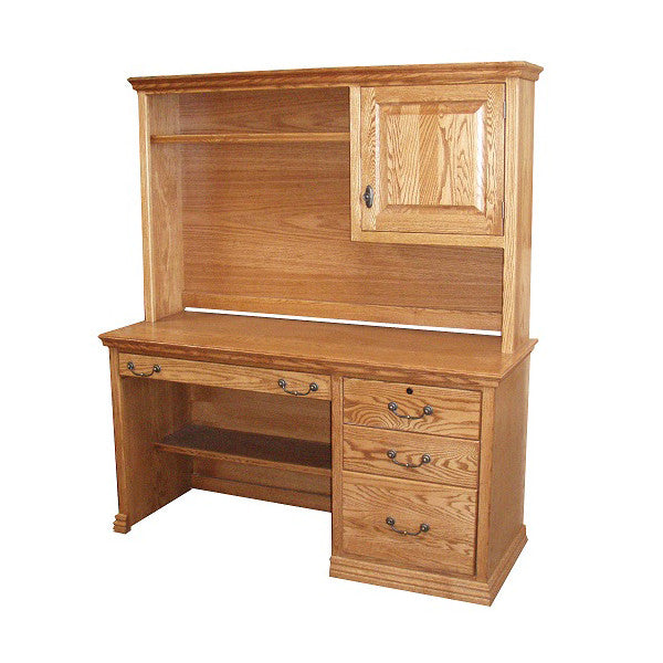 OD-O-T698 and OD-O-T698-HD - Traditional Oak 57" Computer Desk with Hutch - Oak For Less® Furniture