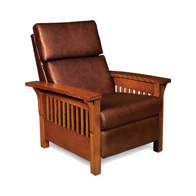 Amish made Favorite Mission Leather Recliner - Quarter Sawn Oak - Oak For Less® Furniture