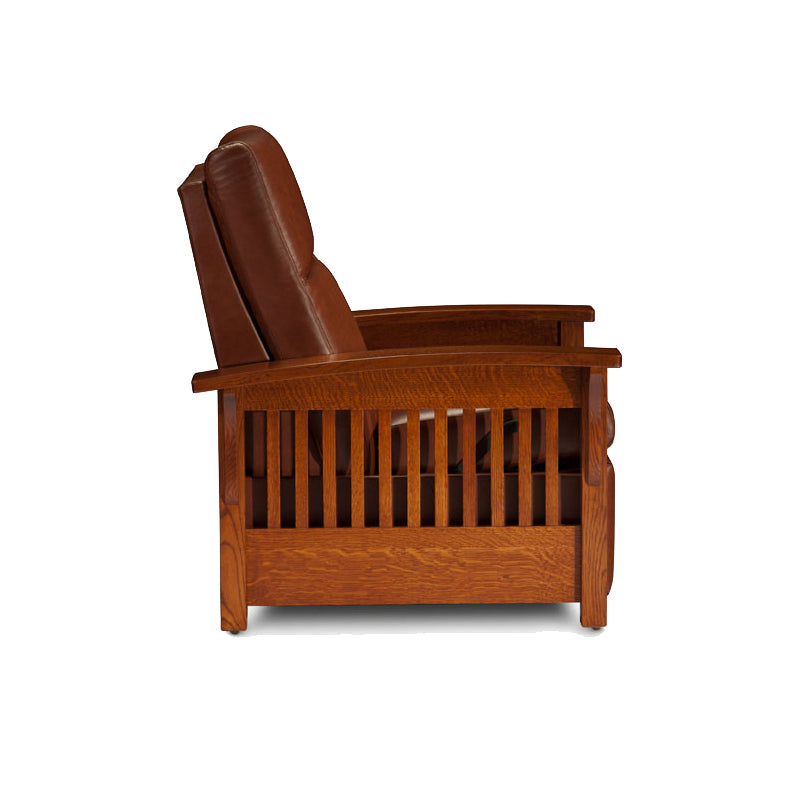 Amish made Favorite Mission Leather Recliner - Quarter Sawn Oak - Oak For Less® Furniture
