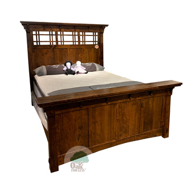 Amish made MaKayla Panel Bed in Character Cherry - King size - Oak For Less® Furniture