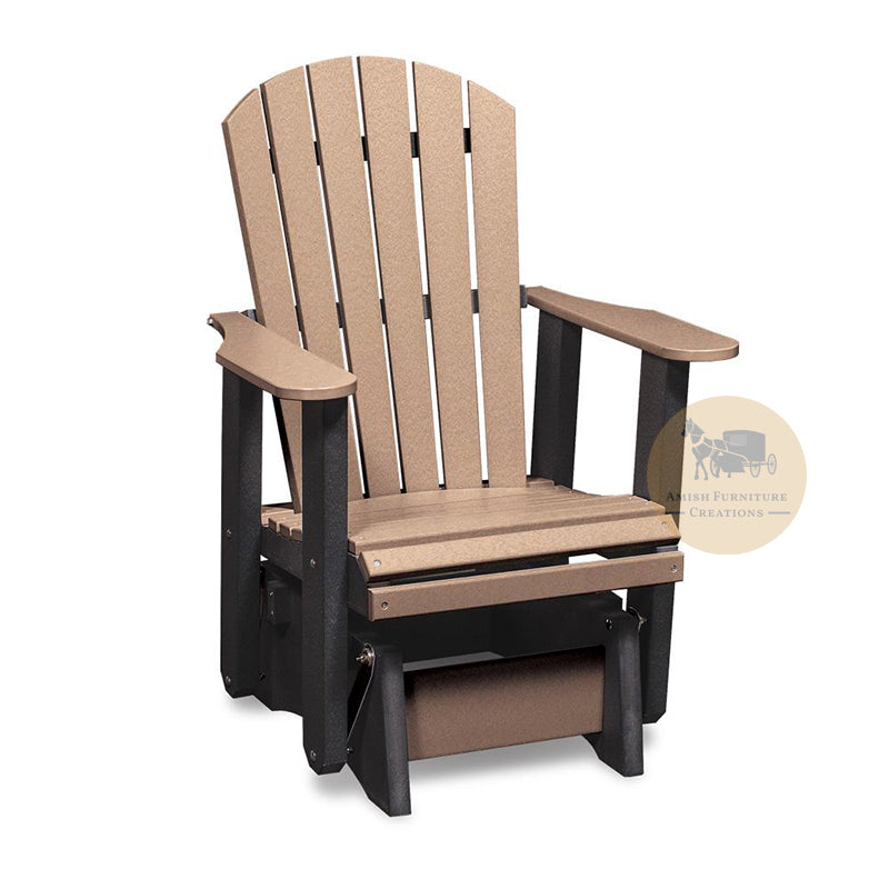 Amish made OKAW Outdoor Poly-Wood Single Glider - Oak For Less® Furniture / Amish Furniture Creations™