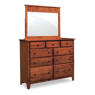 Amish made Shenandoah 9 Drawer Dresser with Mirror - Oak For Less® Furniture