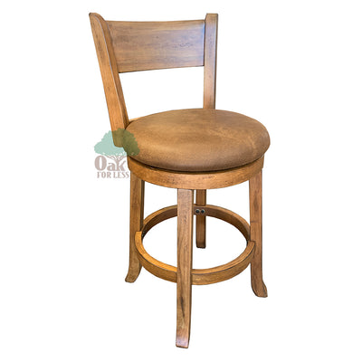 Rustic Swivel Barstool with Back | Oak For Less ®