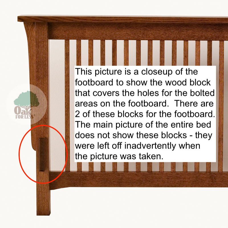 Mission Quarter Sawn Oak Spindle Bed with Spindle Footboard detail | Oak For Less® Furniture