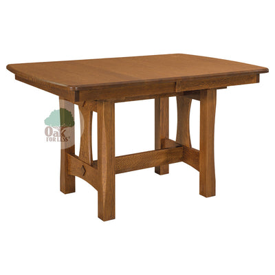Amish made Sheridan Trestle Table in Solid Oak - Oak For Less® Furniture